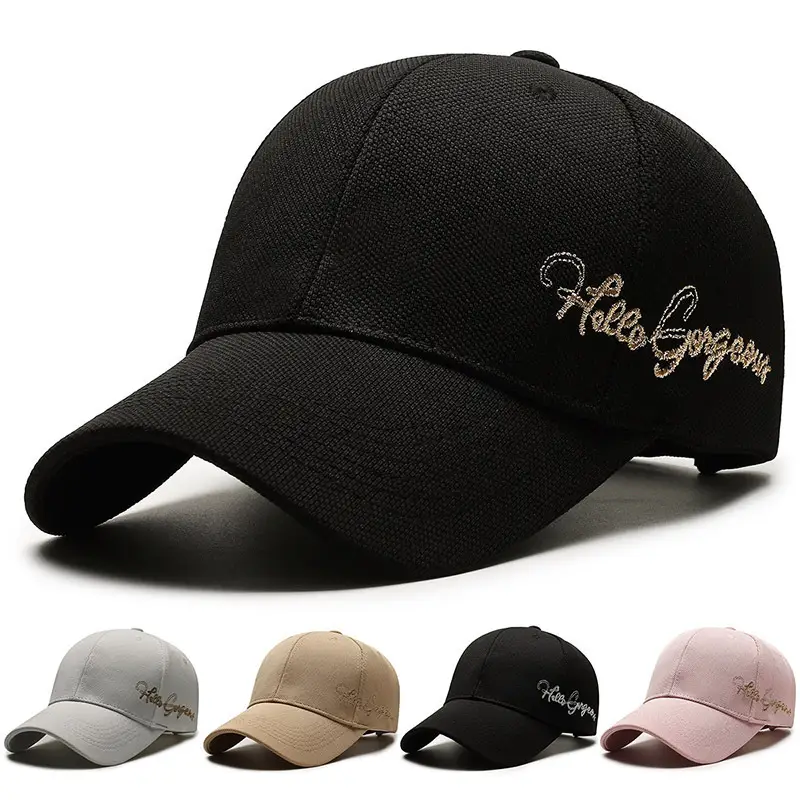 Korean Style Black Baseball Cap for Women - Image 5