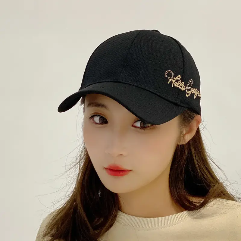 Korean Style Black Baseball Cap for Women - Image 7