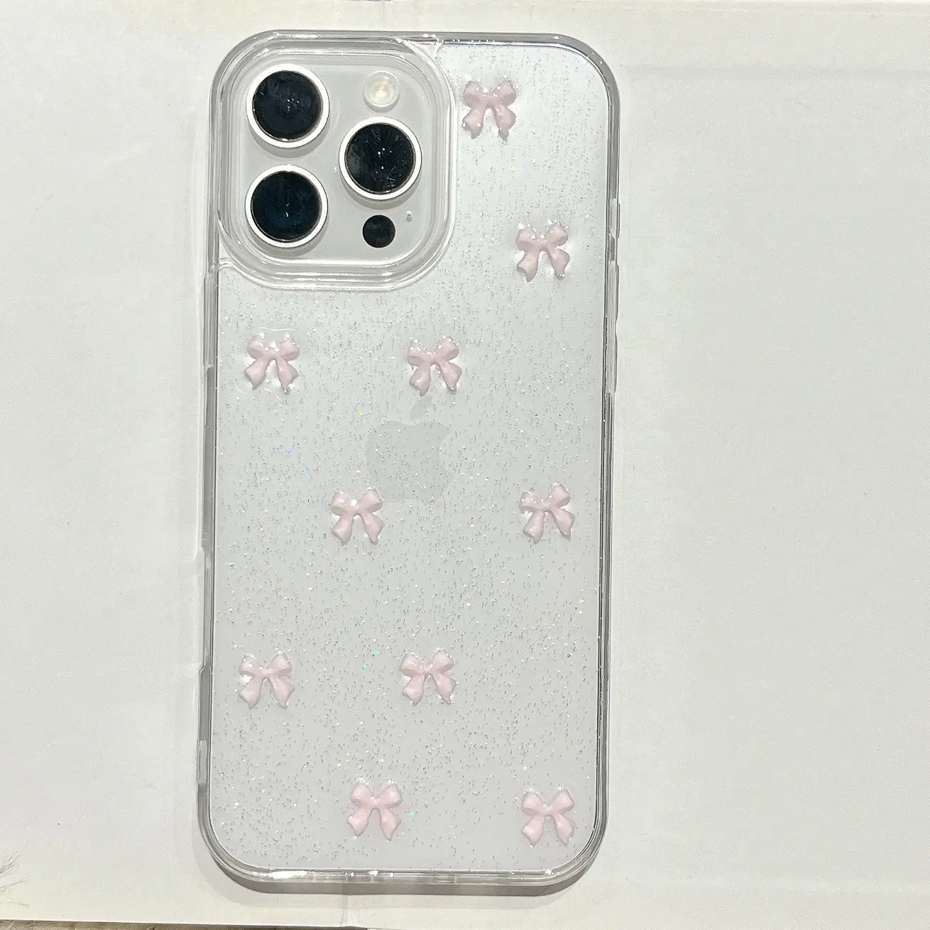 Transparent Pink Bow 3D Glue Shell for 17Pro - Image 6