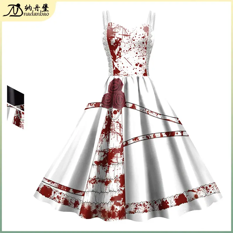 Halloween Horror Skirt Dress Women European Digital Print