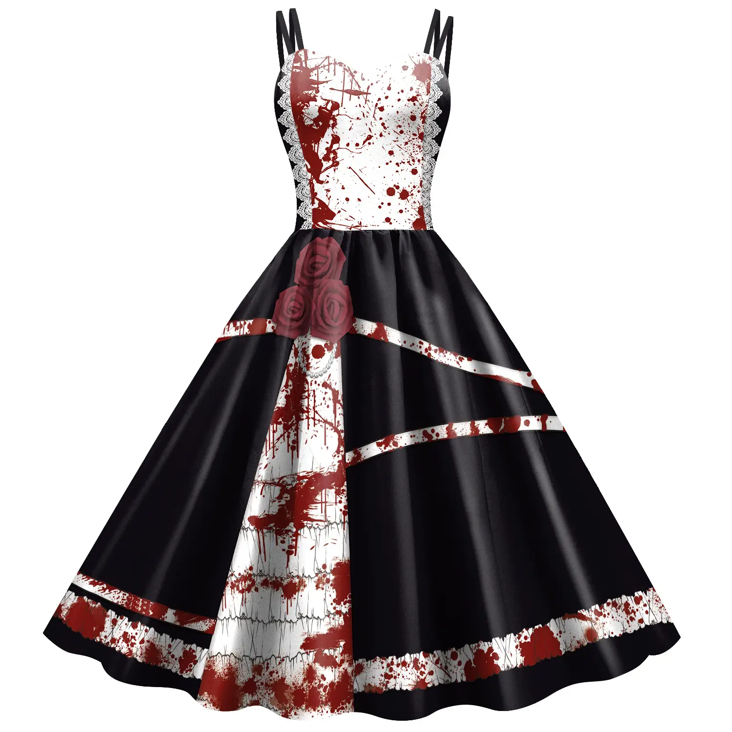 Halloween Horror Skirt Dress Women European Digital Print