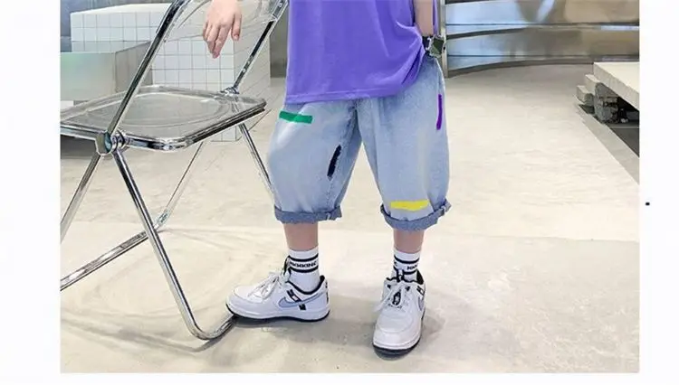 Boys Cotton Cartoon T-Shirt Black Summer Loose Fit — feature 11