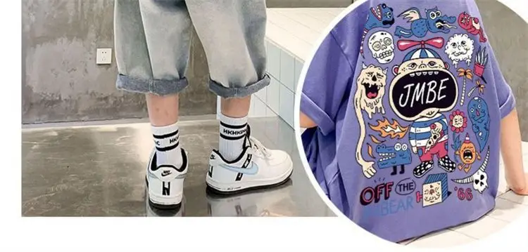 Boys Cotton Cartoon T-Shirt Black Summer Loose Fit — feature 6