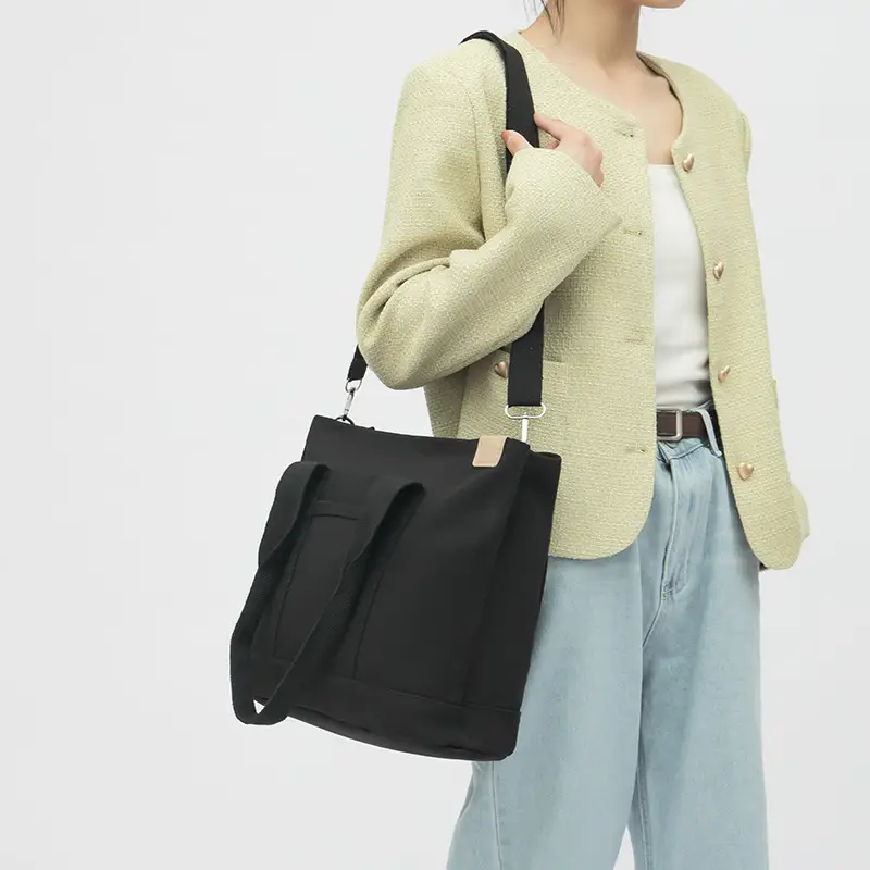 Blue Japanese Style Women's Canvas Tote Bag Large Capacity - Image 7