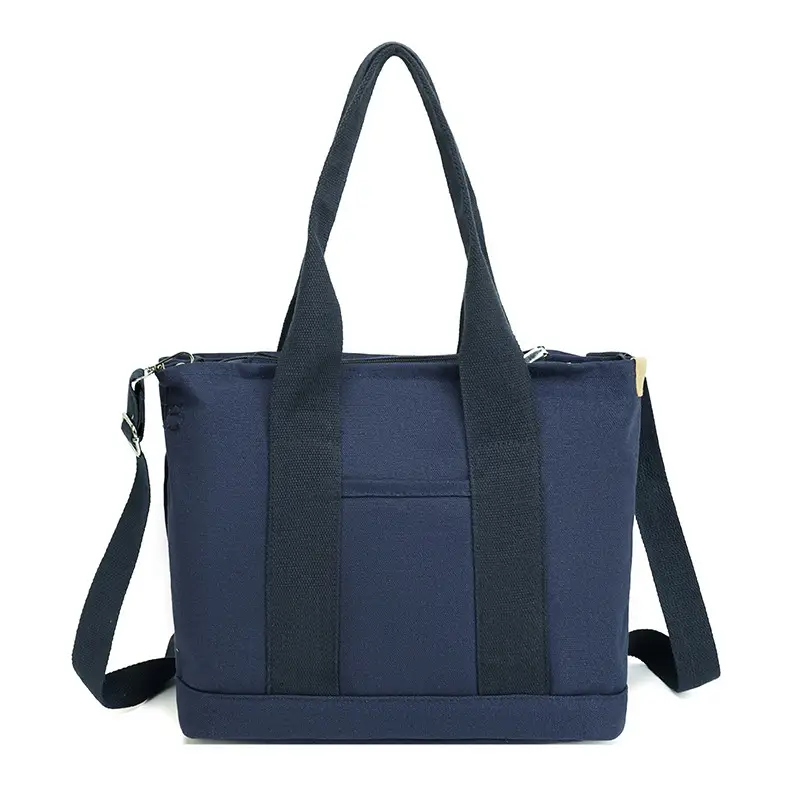 Blue Japanese Style Women's Canvas Tote Bag Large Capacity - Image 10