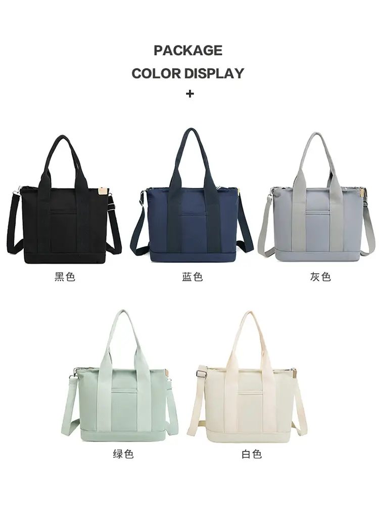 Blue Japanese Style Women's Canvas Tote Bag Large Capacity — feature 2