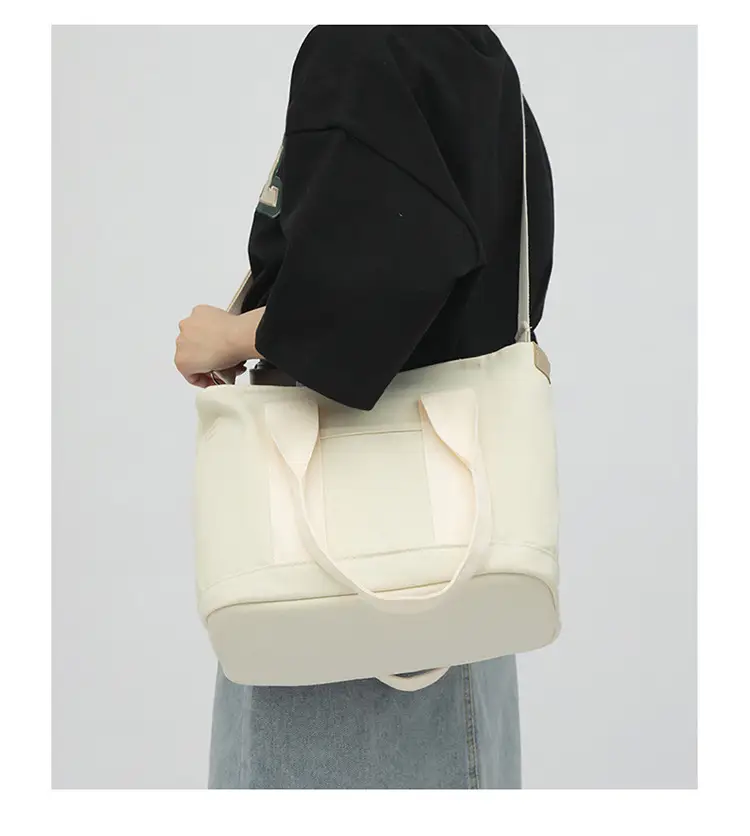 Blue Japanese Style Women's Canvas Tote Bag Large Capacity — feature 23