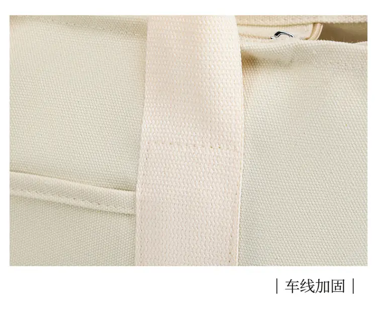 Blue Japanese Style Women's Canvas Tote Bag Large Capacity — feature 5