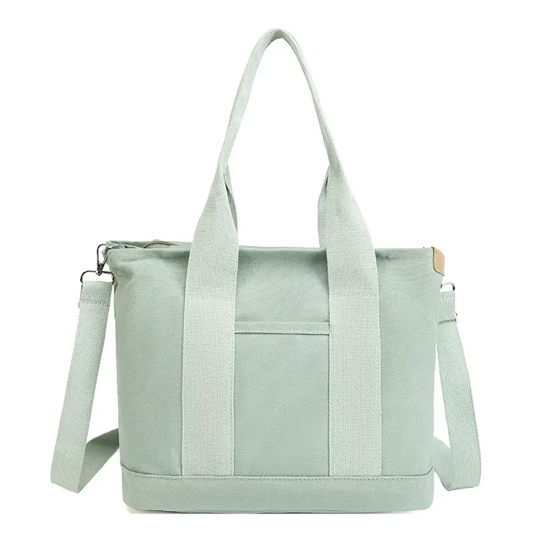 Blue Japanese Style Women's Canvas Tote Bag Large Capacity - Image 4