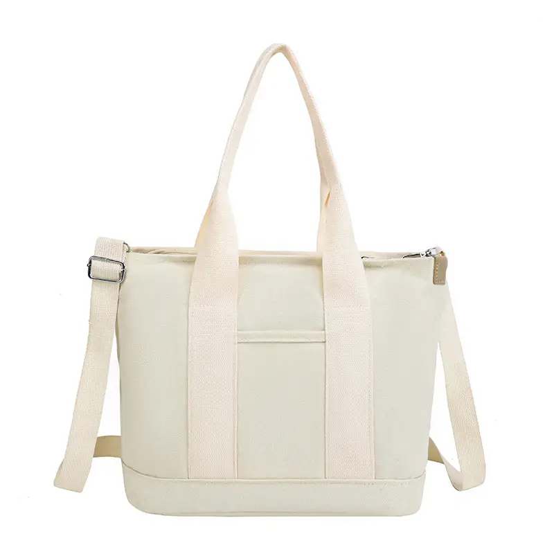 Blue Japanese Style Women's Canvas Tote Bag Large Capacity - Image 5