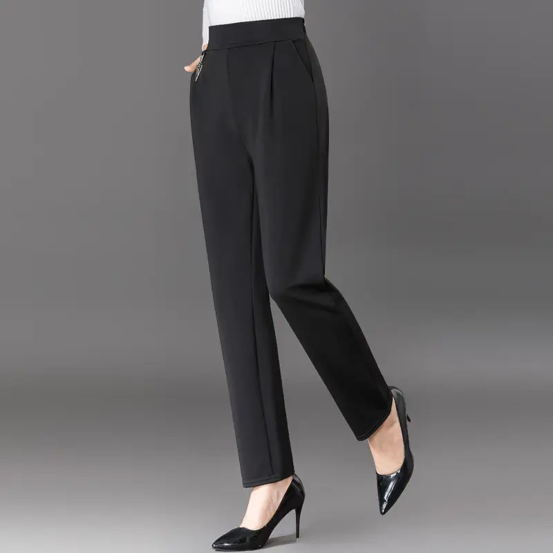 Women Radish Cropped Pants Black Smoke - Image 3