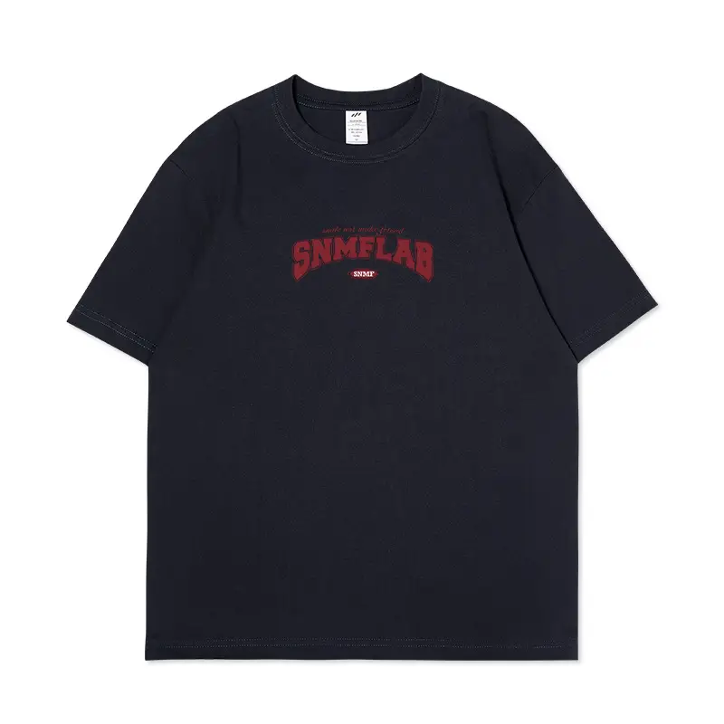 Men Pure Cotton Printed T-Shirt Navy Blue - Image 2