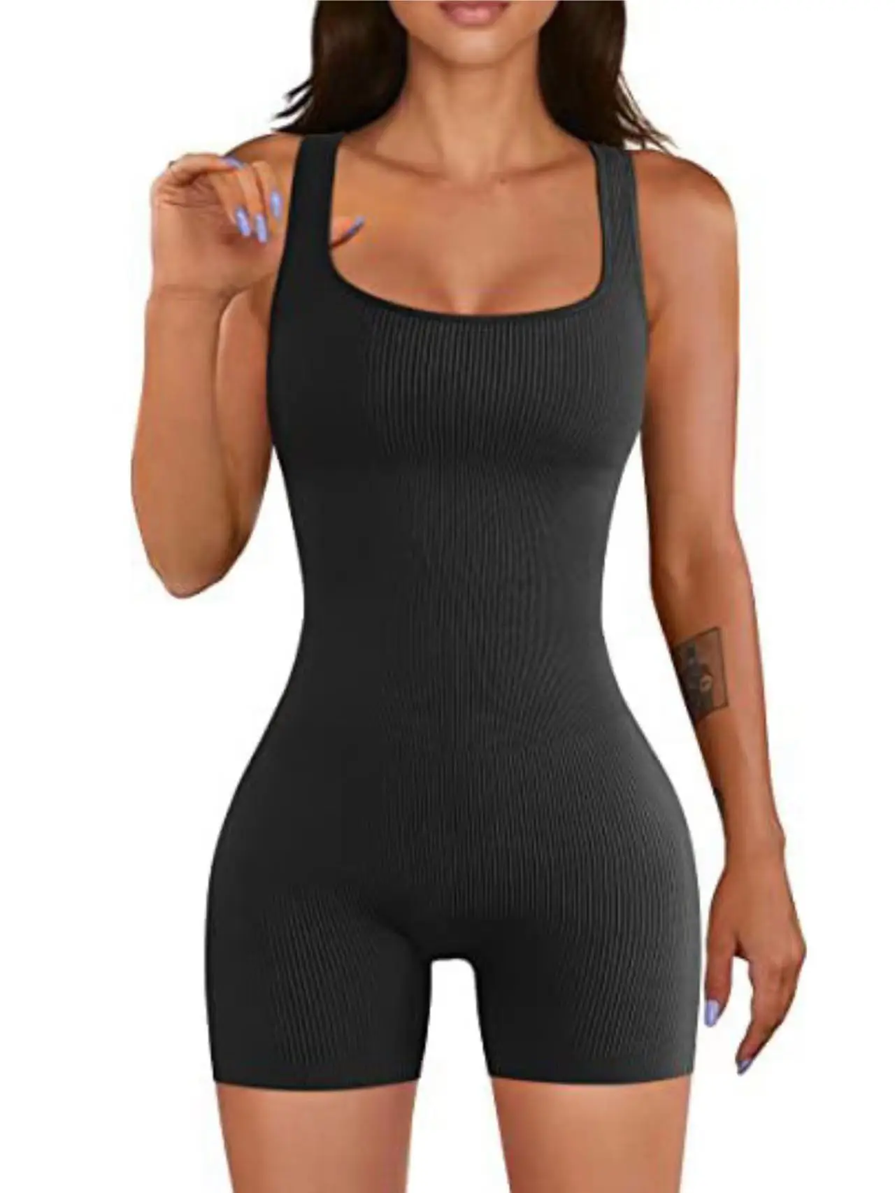 Women's Blue Ribbed Yoga Jumpsuit 2023 - Image 15