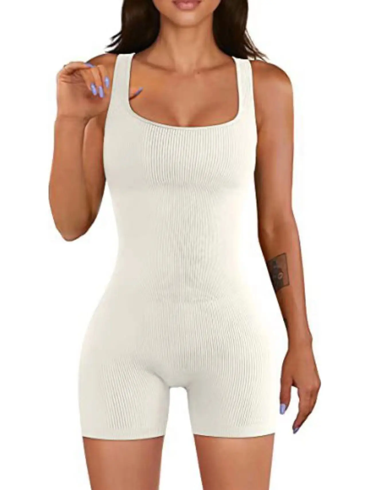 Women's Blue Ribbed Yoga Jumpsuit 2023 - Image 17