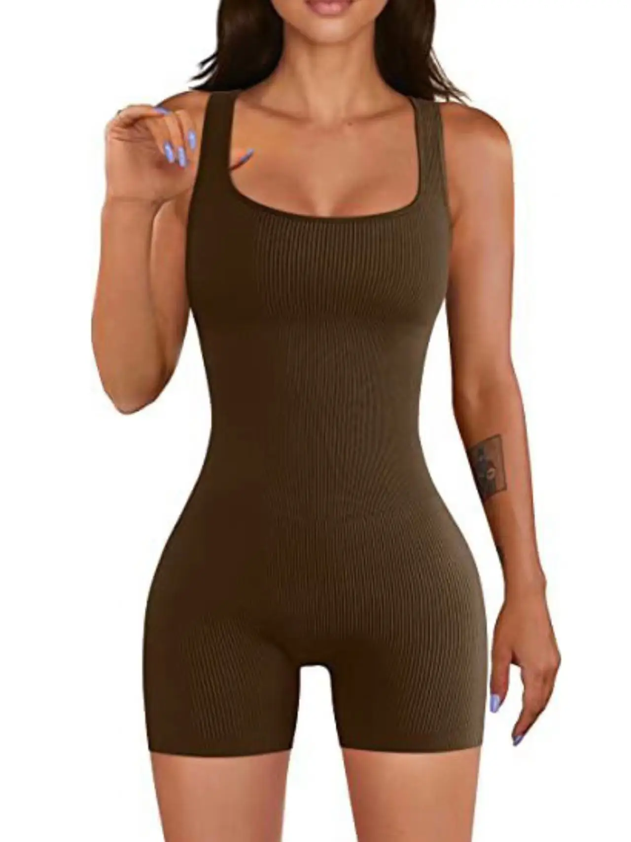 Women's Blue Ribbed Yoga Jumpsuit 2023 - Image 18