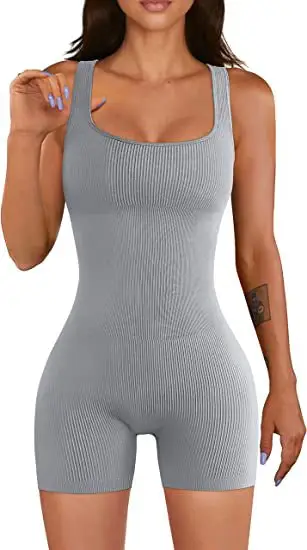 Women's Blue Ribbed Yoga Jumpsuit 2023 — feature 6