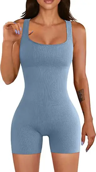 Women's Blue Ribbed Yoga Jumpsuit 2023 — feature 7