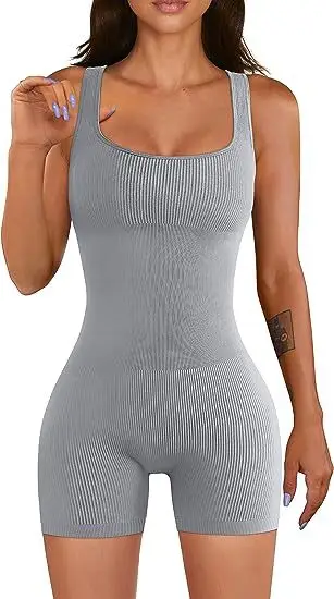 Women's Blue Ribbed Yoga Jumpsuit 2023 - Image 12