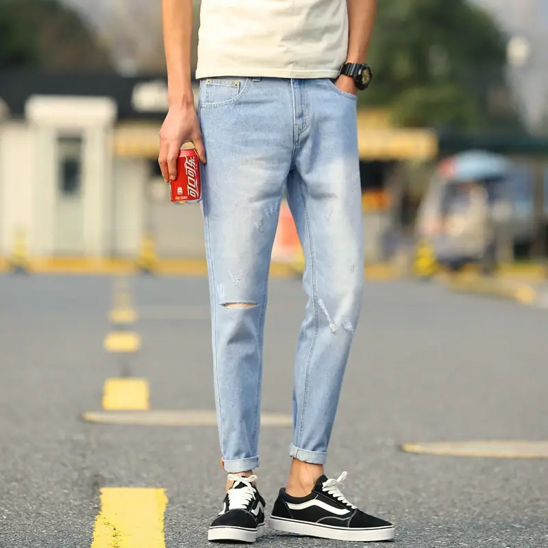 Retro Ripped Jeans Men Loose Straight Casual Pants - Image 3