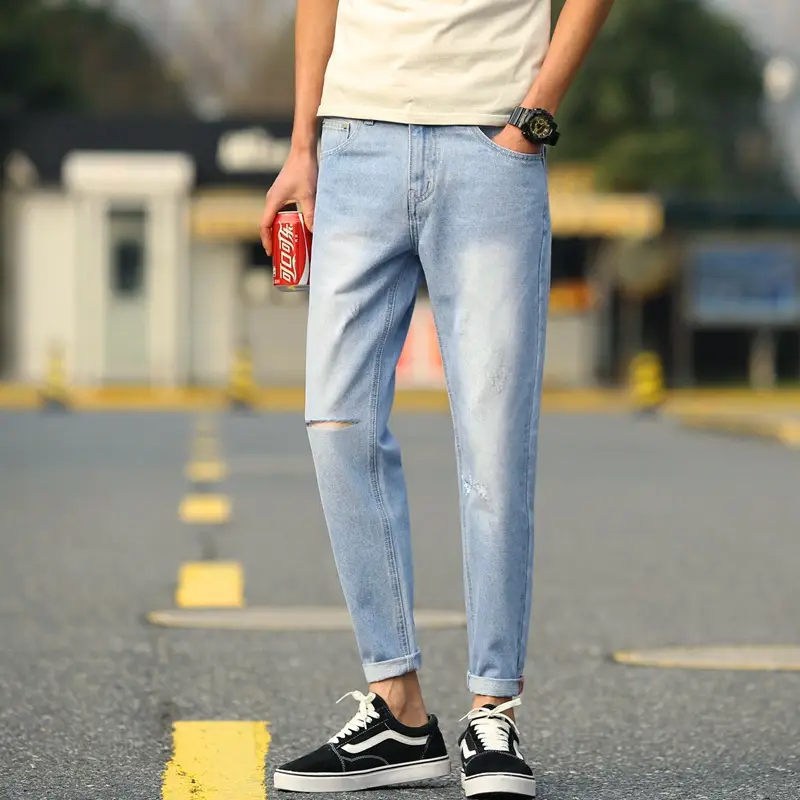 Retro Ripped Jeans Men Loose Straight Casual Pants - Image 4