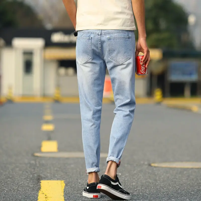Retro Ripped Jeans Men Loose Straight Casual Pants - Image 5