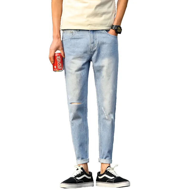 Retro Ripped Jeans Men Loose Straight Casual Pants - Image 6