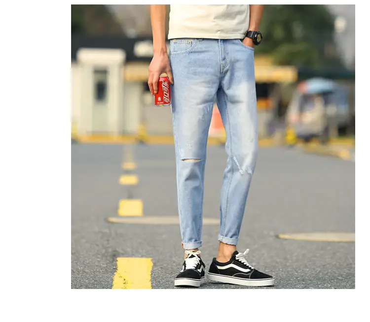 Retro Ripped Jeans Men Loose Straight Casual Pants — feature 5