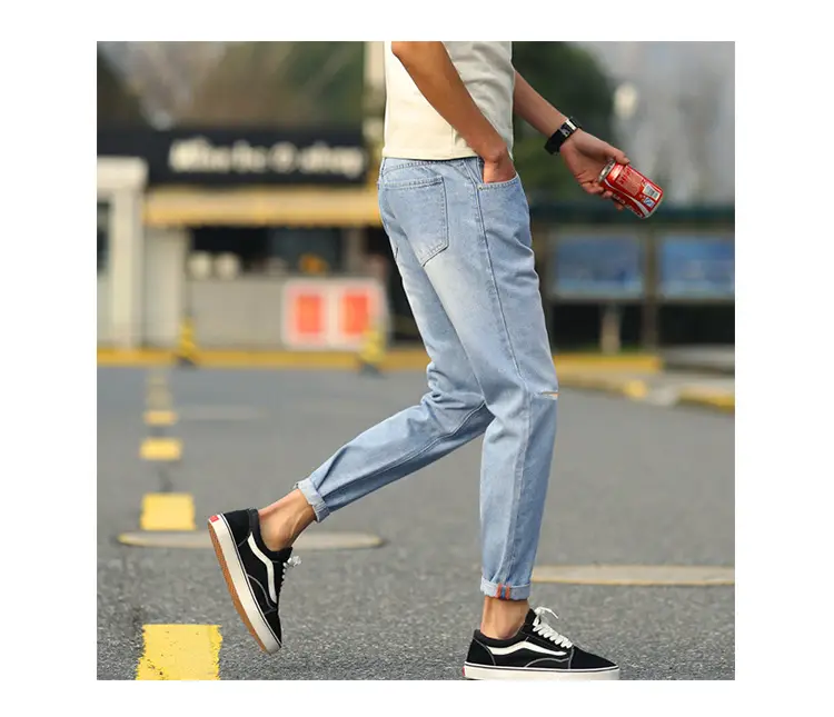 Retro Ripped Jeans Men Loose Straight Casual Pants — feature 7