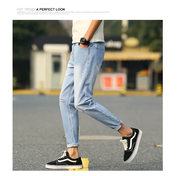 Retro Ripped Jeans Men Loose Straight Casual Pants — feature 8