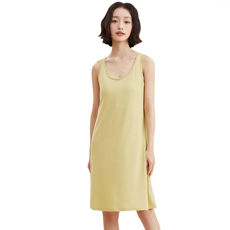 Women's Sleeveless Nightgown with Chest Pad Plus Size - Image 11