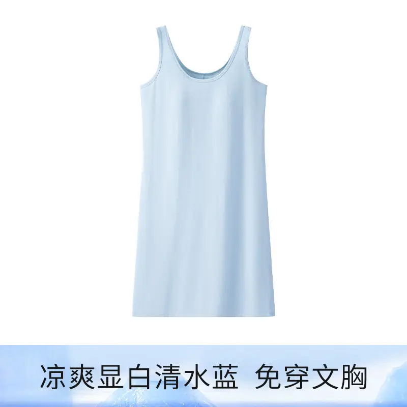 Women's Sleeveless Nightgown with Chest Pad Plus Size - Image 5