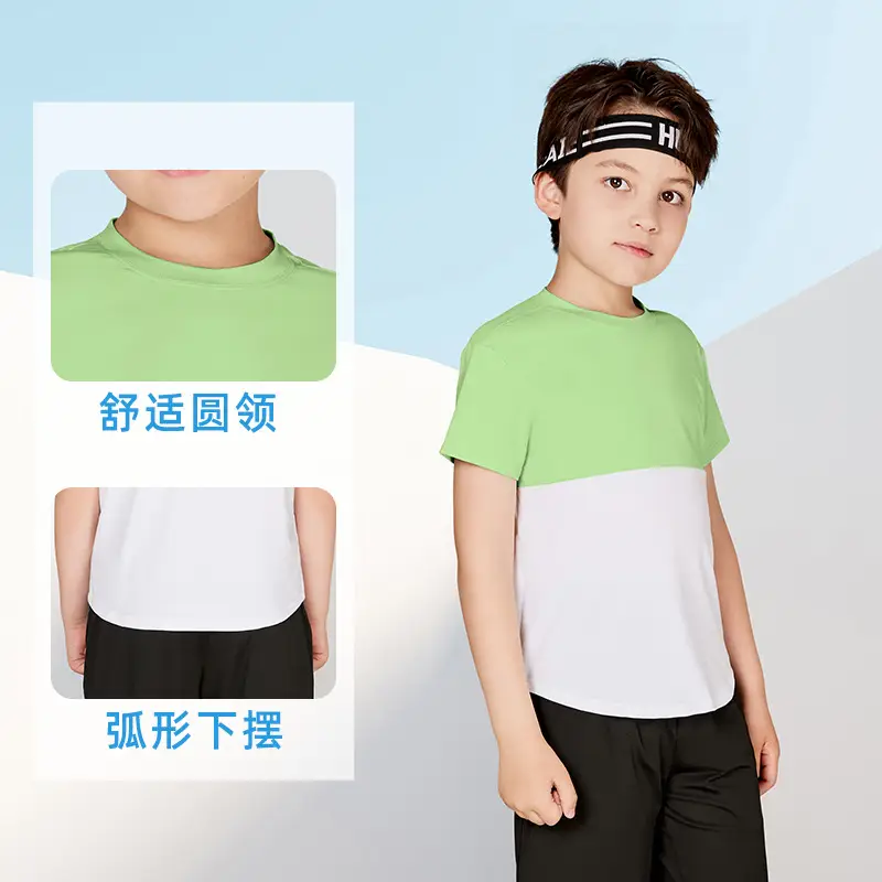 2025 Kids Sports T-Shirt Green White Medium Large - Image 4