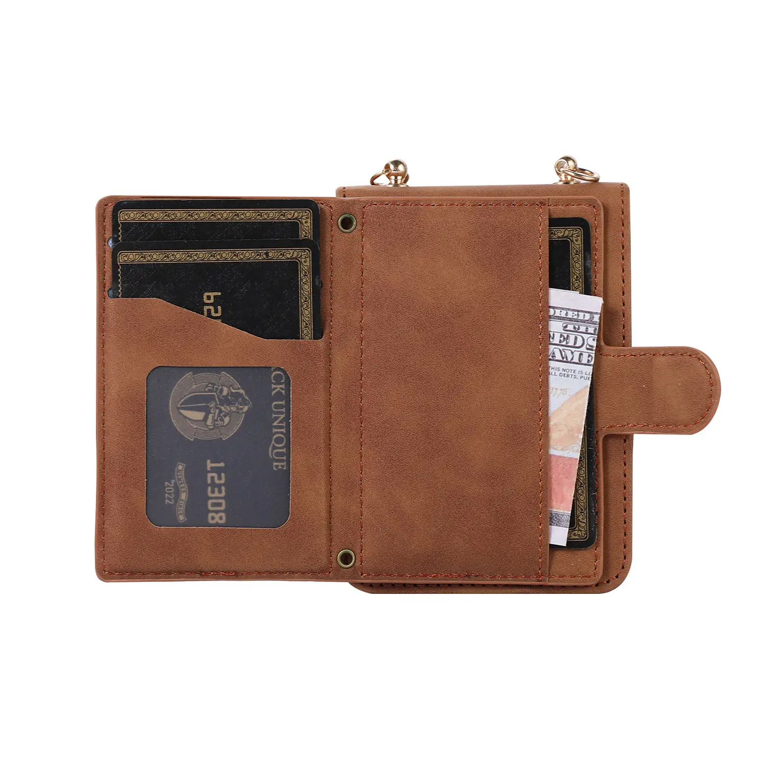 Brown Quilted Zflip Phone Holder with Strap - Image 7