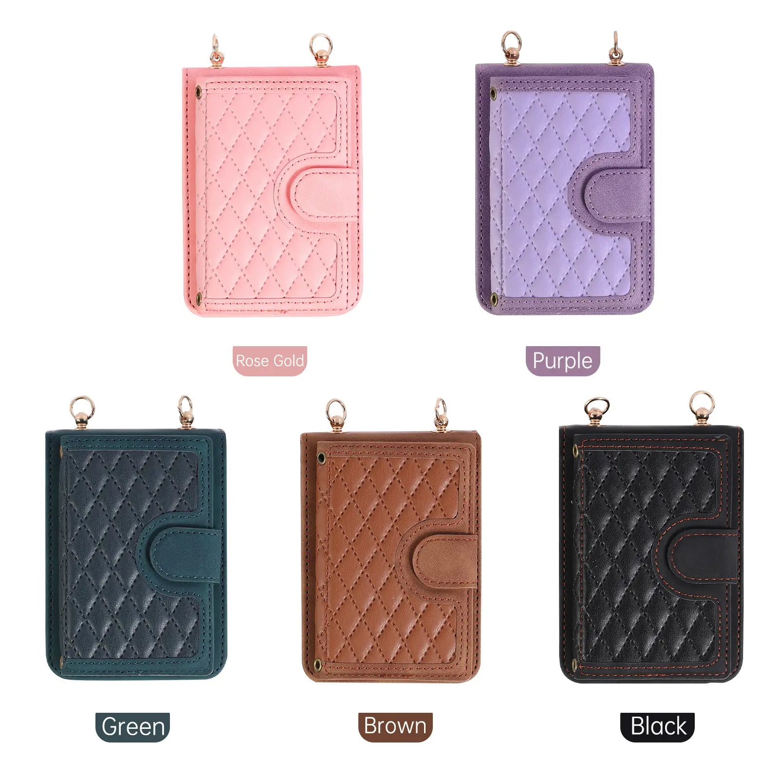 Brown Quilted Zflip Phone Holder with Strap - Image 9