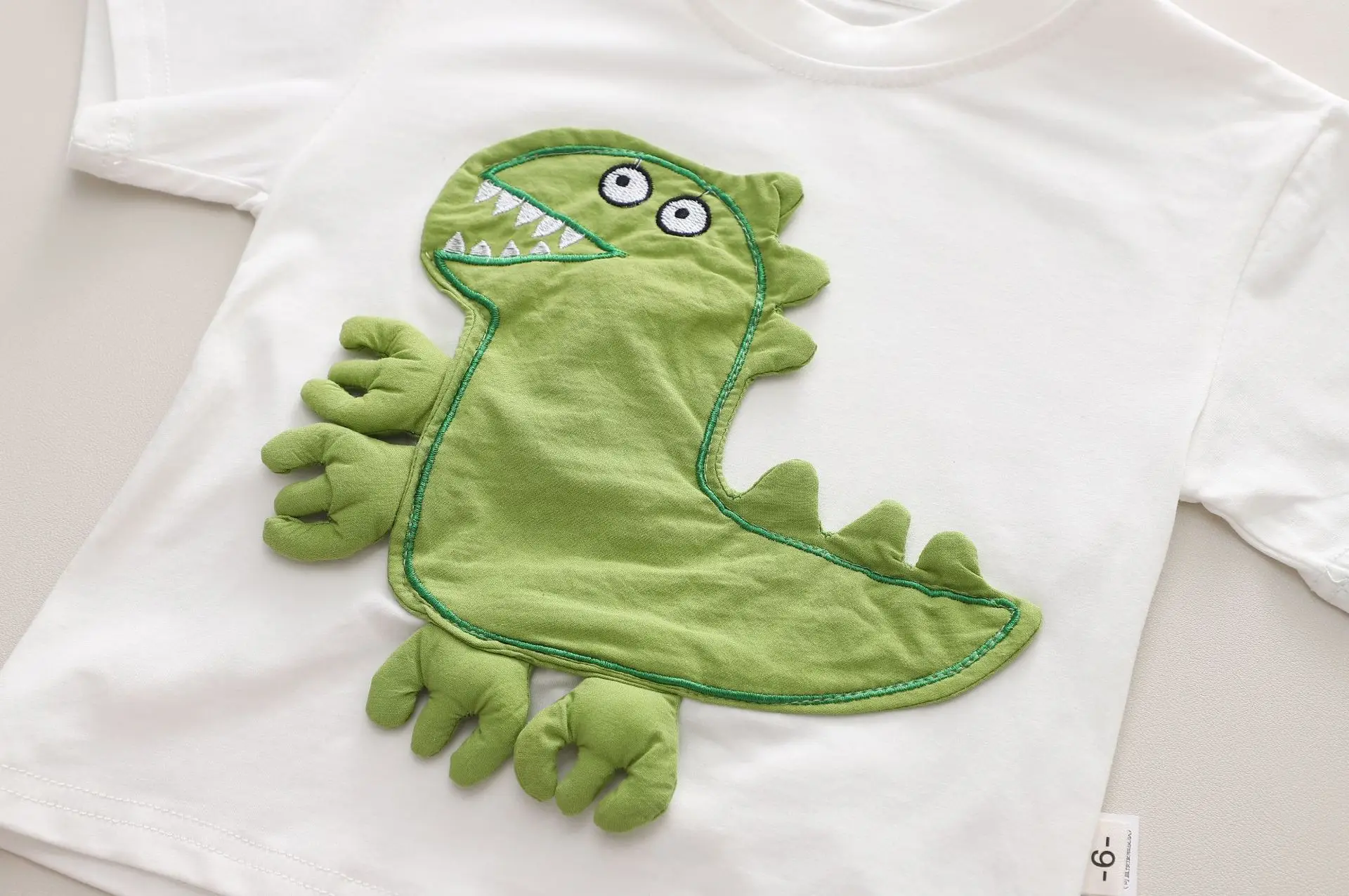 Kids Cartoon Dinosaur Suit Summer Boys Green Pants Purple Top β feature 6