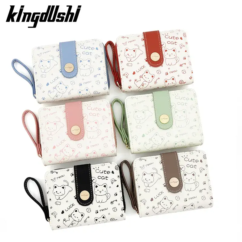 Cute Floral Zipper Wallet for Women Blue - Image 18