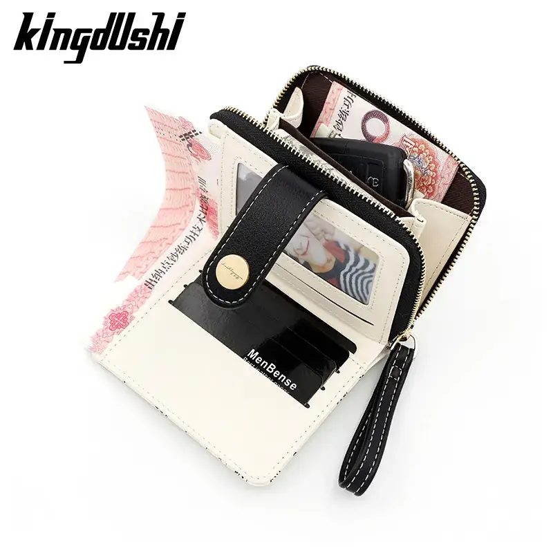 Cute Floral Zipper Wallet for Women Blue - Image 19