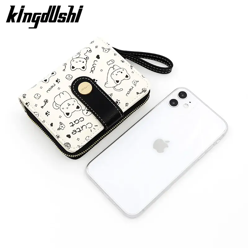 Cute Floral Zipper Wallet for Women Blue - Image 20