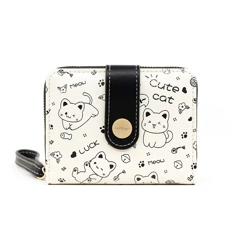 Cute Floral Zipper Wallet for Women Blue - Image 21