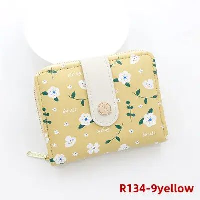 Cute Floral Zipper Wallet for Women Blue - Image 14