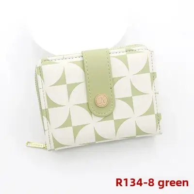 Cute Floral Zipper Wallet for Women Blue - Image 7