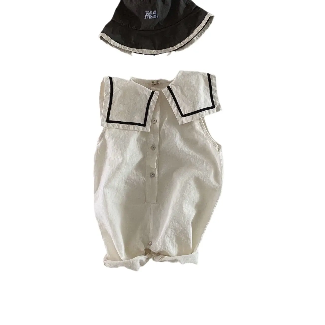 Korean Style Baby Suit Navy White Collar Climbing - Image 7
