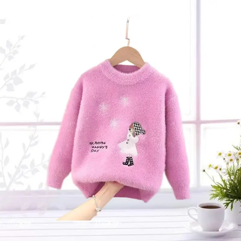 Girls' Mink Wool Cartoon Pullover Sweater 2023 — feature 10