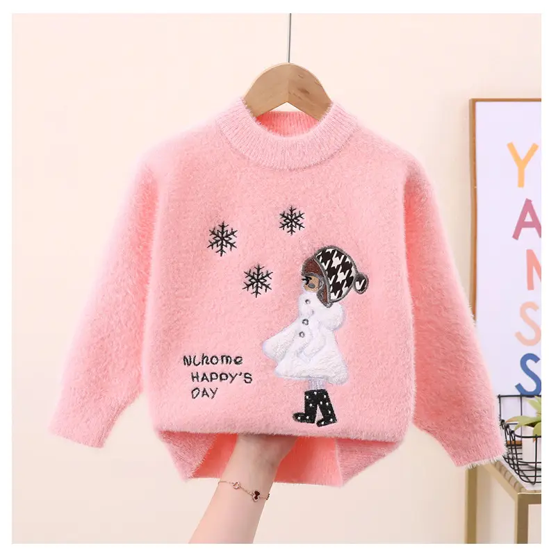 Girls' Mink Wool Cartoon Pullover Sweater 2023 — feature 7