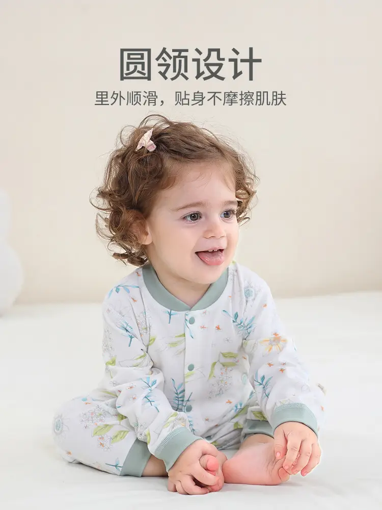 Baby's Cotton Printed Jumpsuit Newborn All Season - Image 13