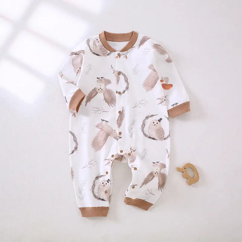 Baby's Cotton Printed Jumpsuit Newborn All Season - Image 11