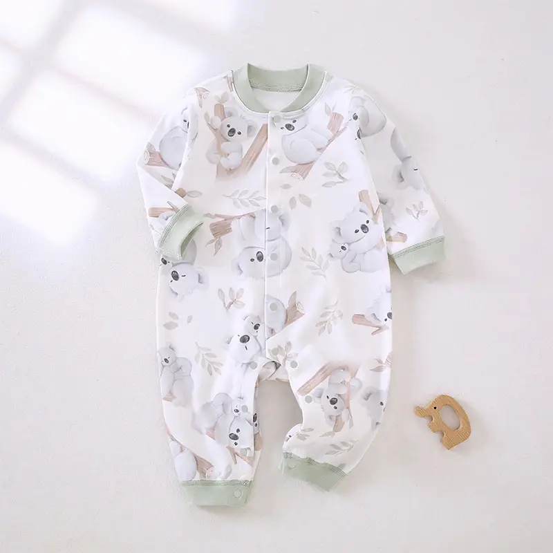 Baby's Cotton Printed Jumpsuit Newborn All Season - Image 2