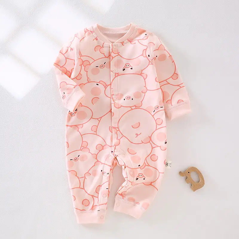 Baby's Cotton Printed Jumpsuit Newborn All Season - Image 6