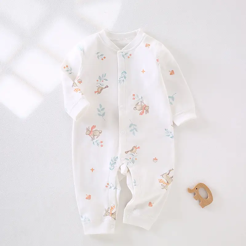 Baby's Cotton Printed Jumpsuit Newborn All Season - Image 7