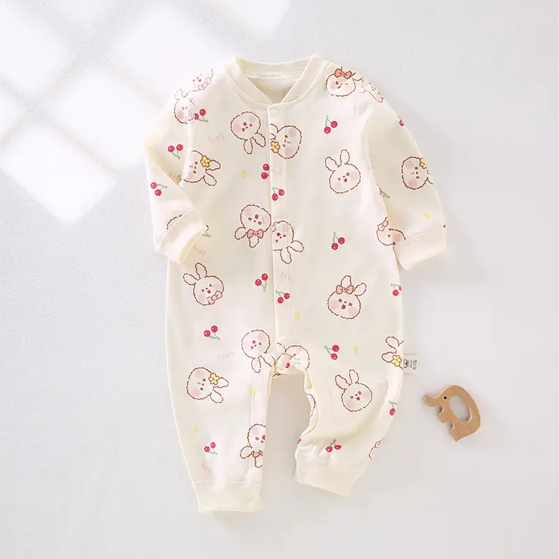Baby's Cotton Printed Jumpsuit Newborn All Season - Image 8